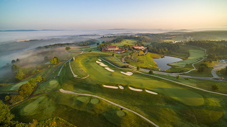 falling rock at nemacolin Hole 18 mystic rock