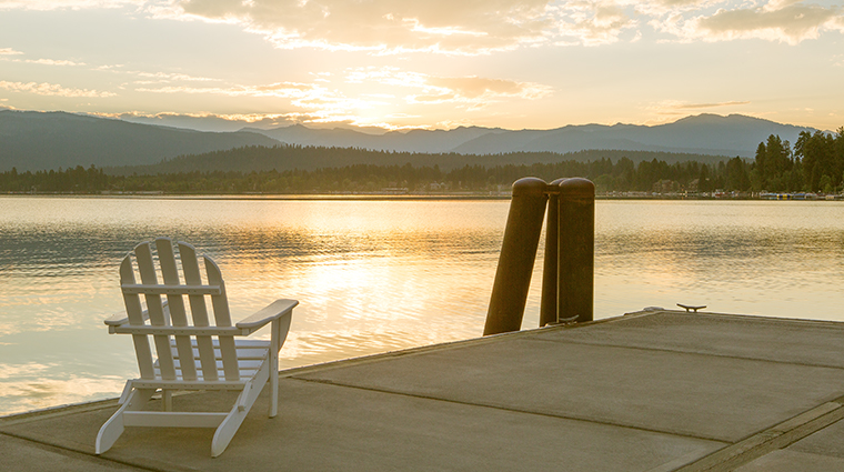 shore lodge dock sunrise